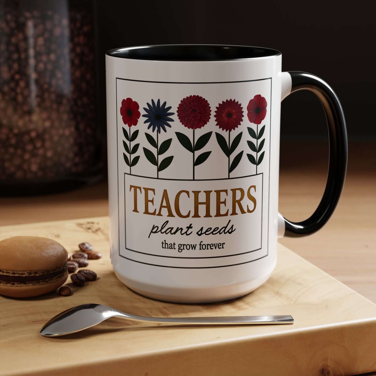 Teacher Coffee Mug Gifts, Flower Design, Brand63