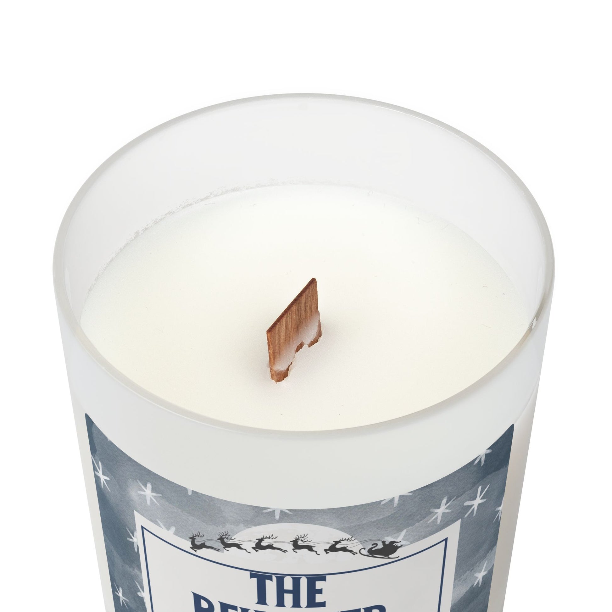 The Reindeer Did It! - Frosted Glass Christmas Candle — 11oz, Brand63