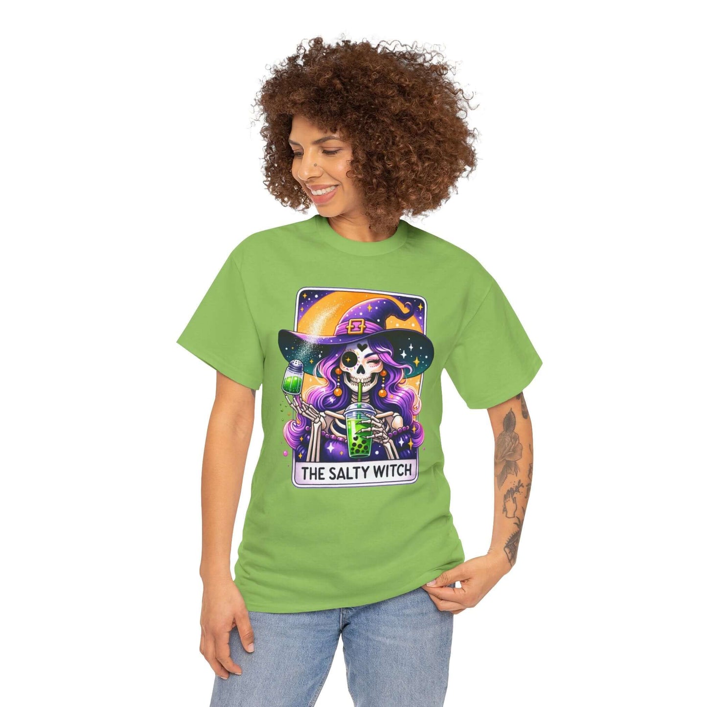 The Salty Witch Halloween T-Shirt | Witchy Halloween Plus Size Cotton Tee, Brand63