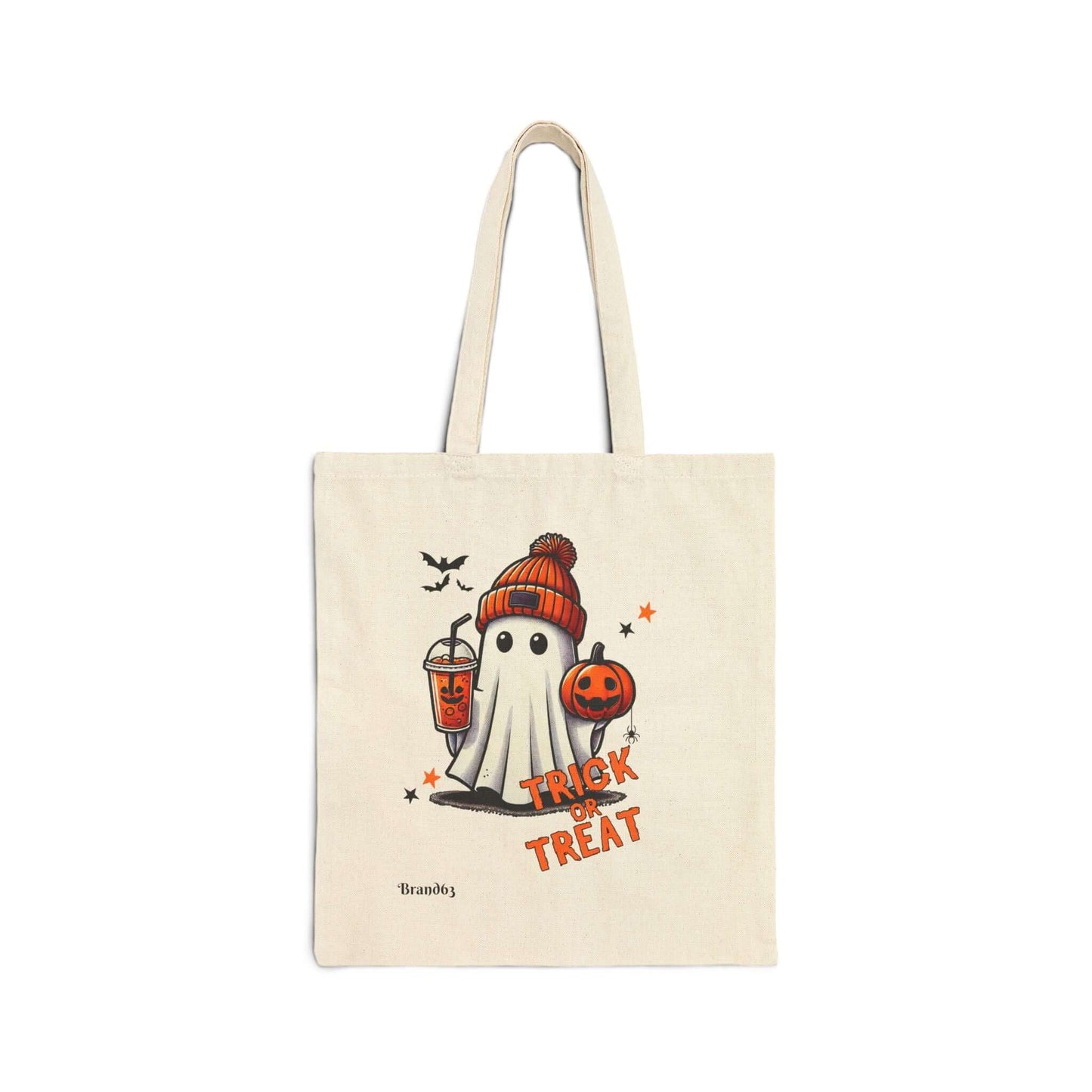 Trick or Treat Ghost Cotton Canvas Tote Bag, Brand63