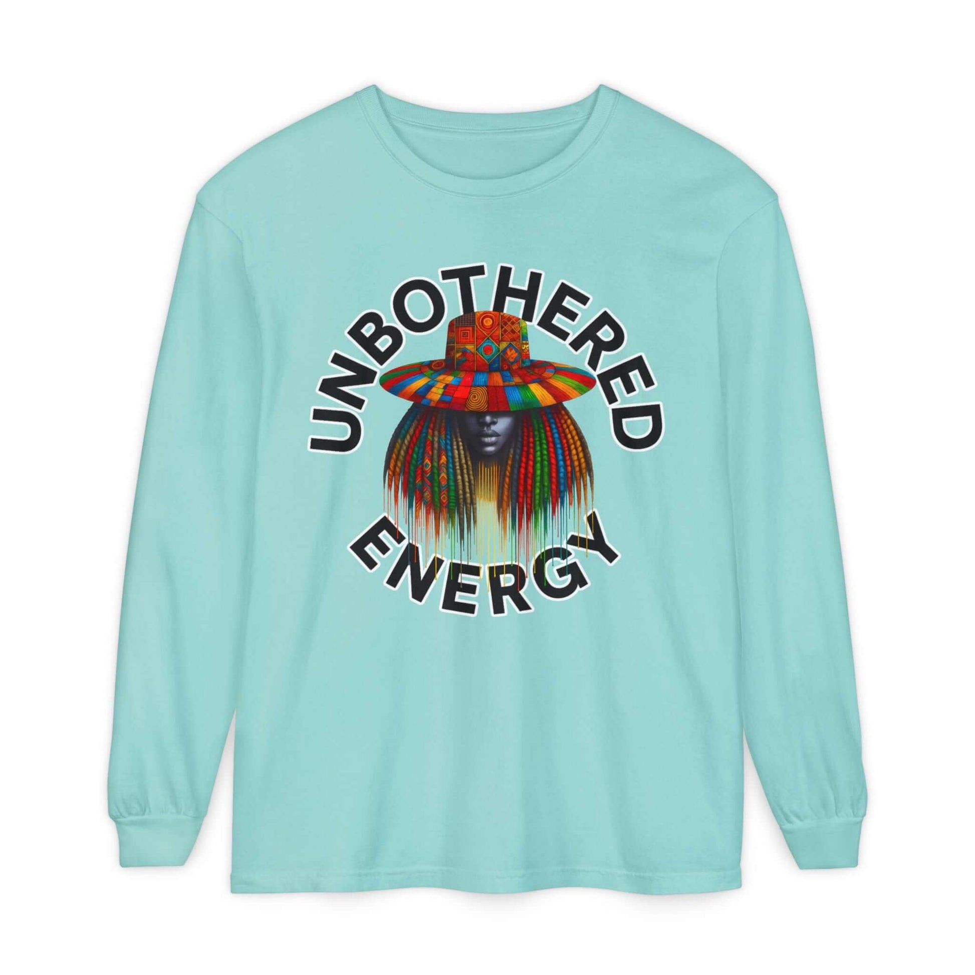 Unbothered Energy Long Sleeve T-Shirt — Relaxed Vibe Graphic Tee, Brand63