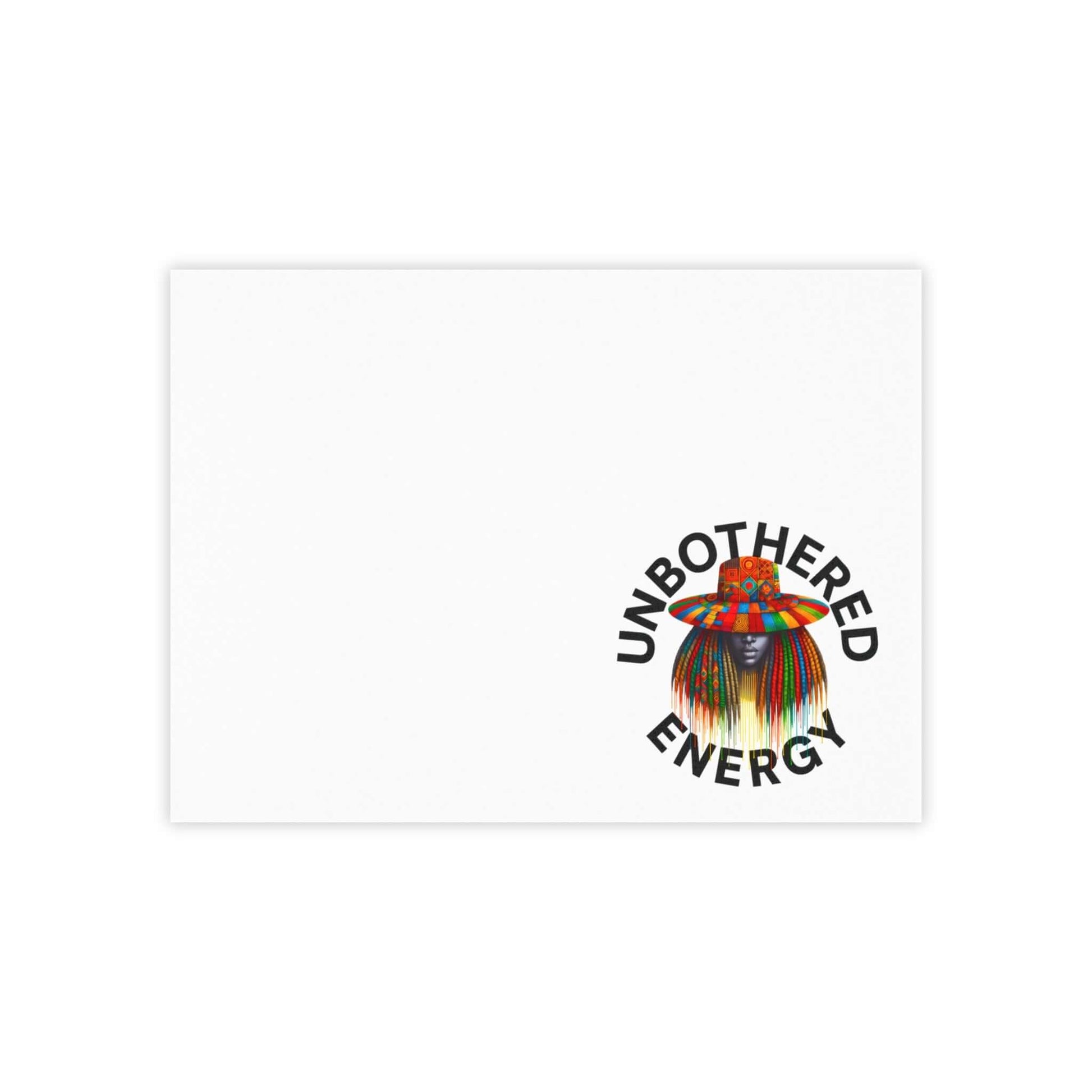 Unbothered Energy Post-it Note Pads featuring colorful emblem design in the lower right corner.