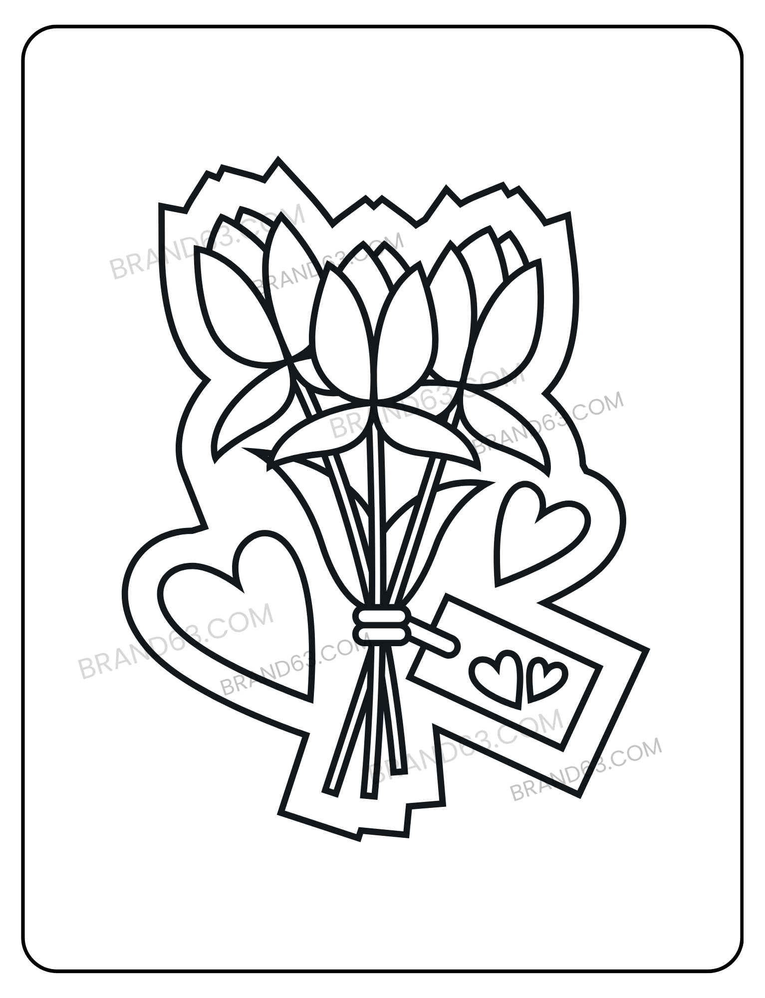 Valentine's Day Coloring Pages for Kids (Instant Download), Brand63