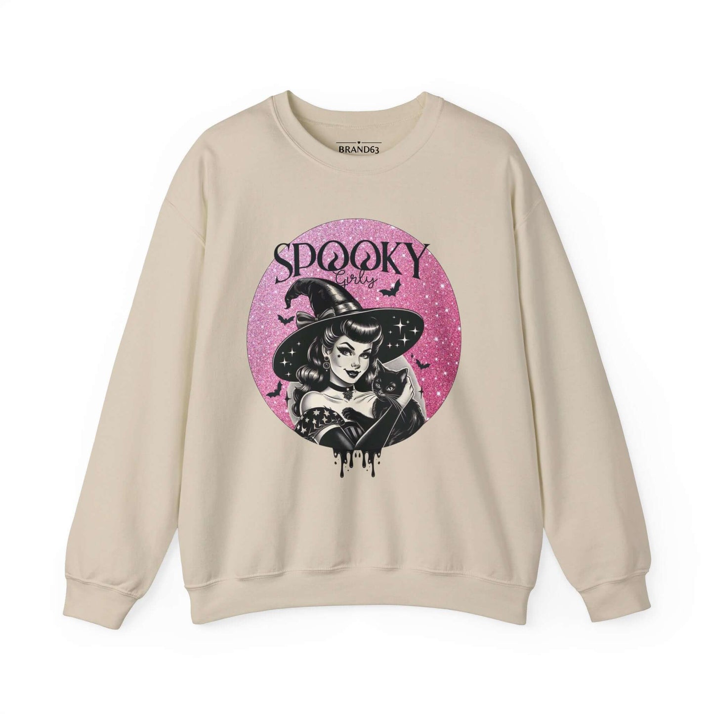 Vintage Retro Witch Crewneck Sweatshirt, Brand63