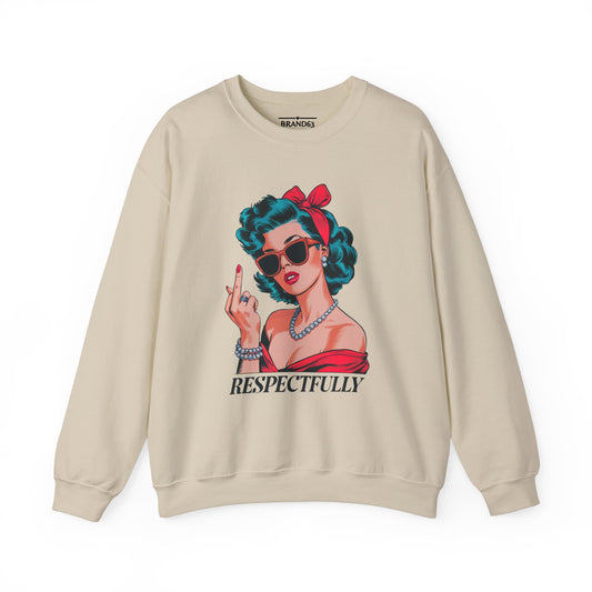 Vintage Sarcastic Middle Finger Sweatshirt, Brand63