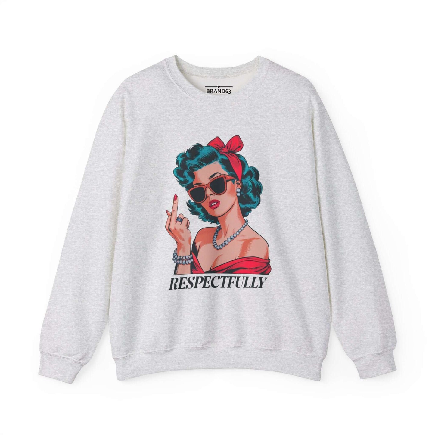 Vintage Sarcastic Middle Finger Sweatshirt, Brand63