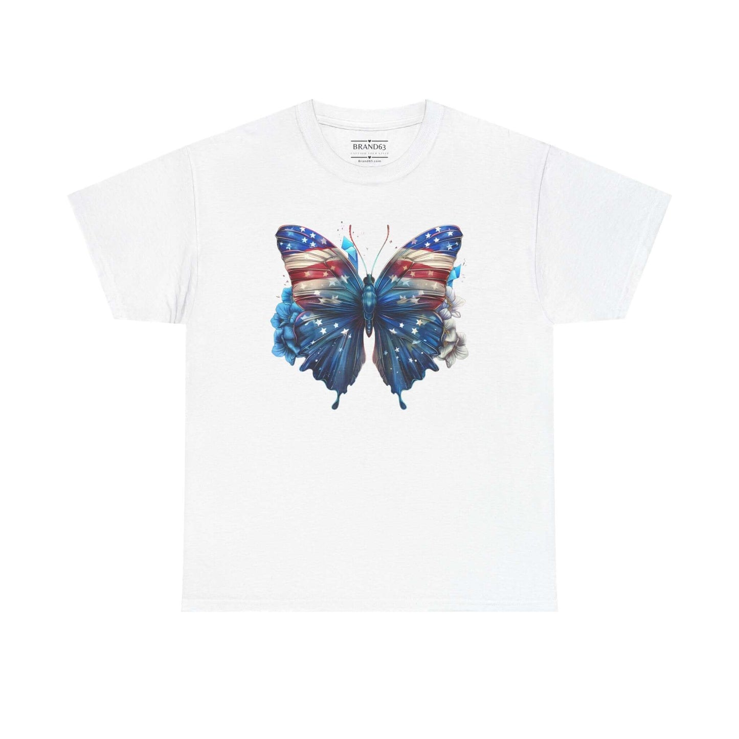 Women's American Flag and Butterfly 4th Of July Tee, Brand63