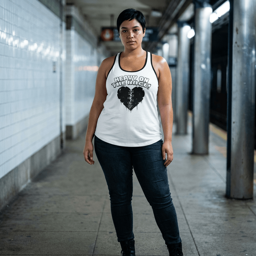Women's Broken Heart Racerback Tank Top, Brand63