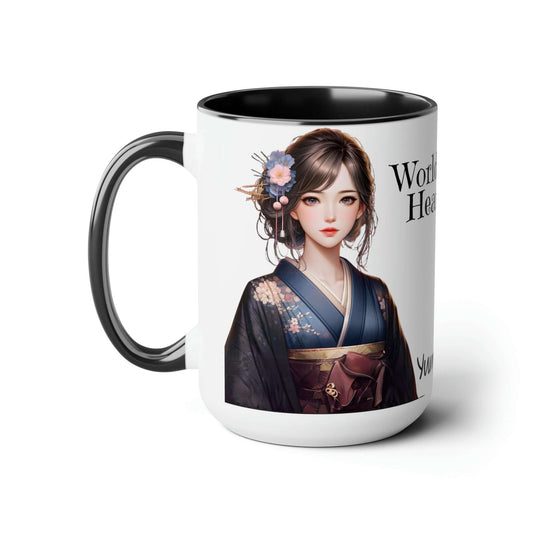 World's Collide Heart Unite Coffee Mug | Two-Tone 15oz Mug, Brand63