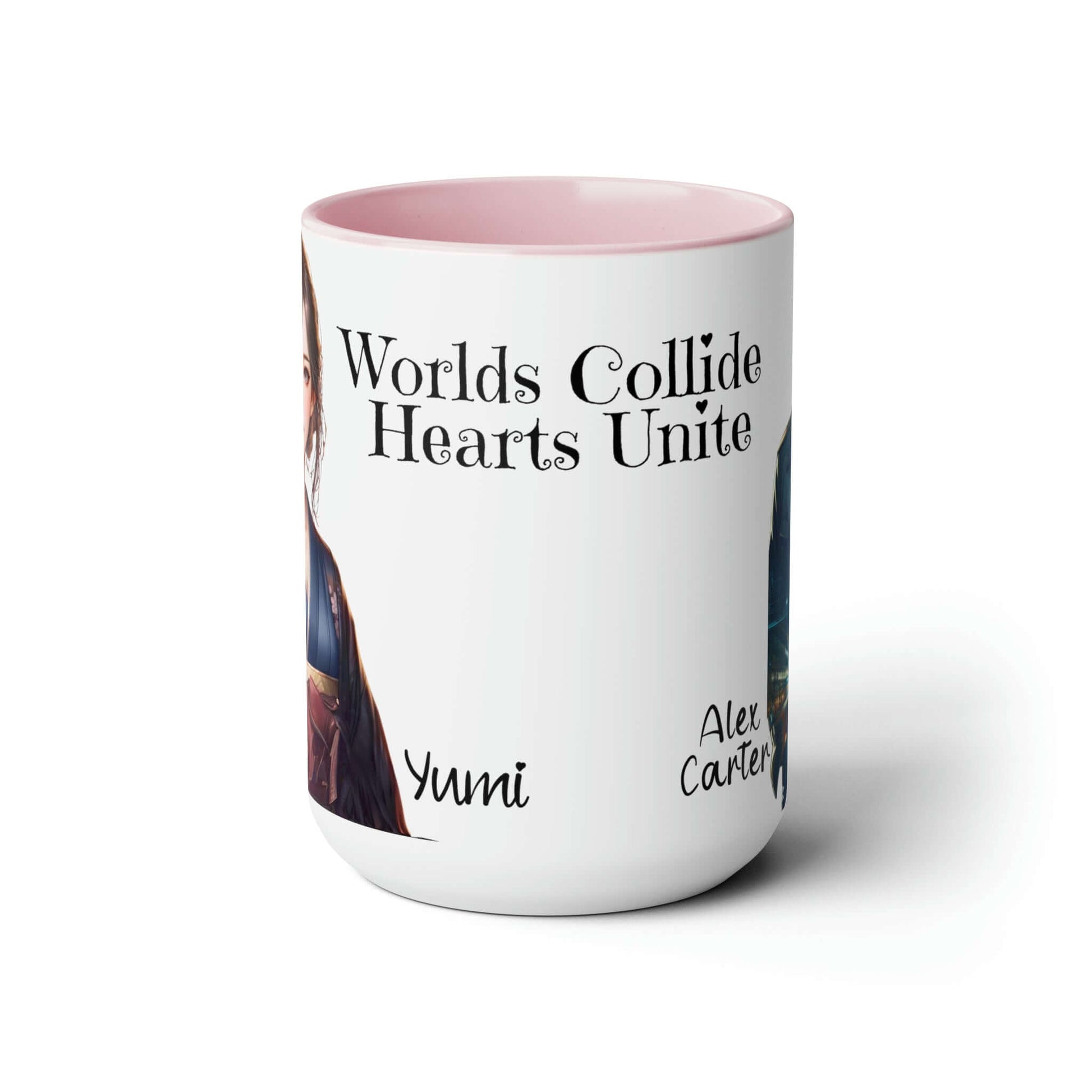World's Collide Heart Unite Coffee Mug | Two-Tone 15oz Mug, Brand63