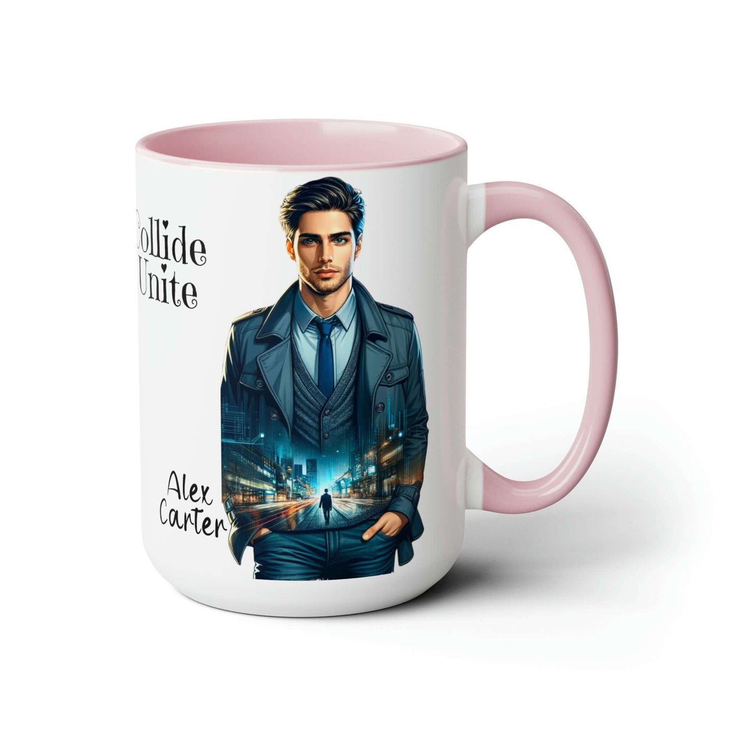 World's Collide Heart Unite Coffee Mug | Two-Tone 15oz Mug, Brand63