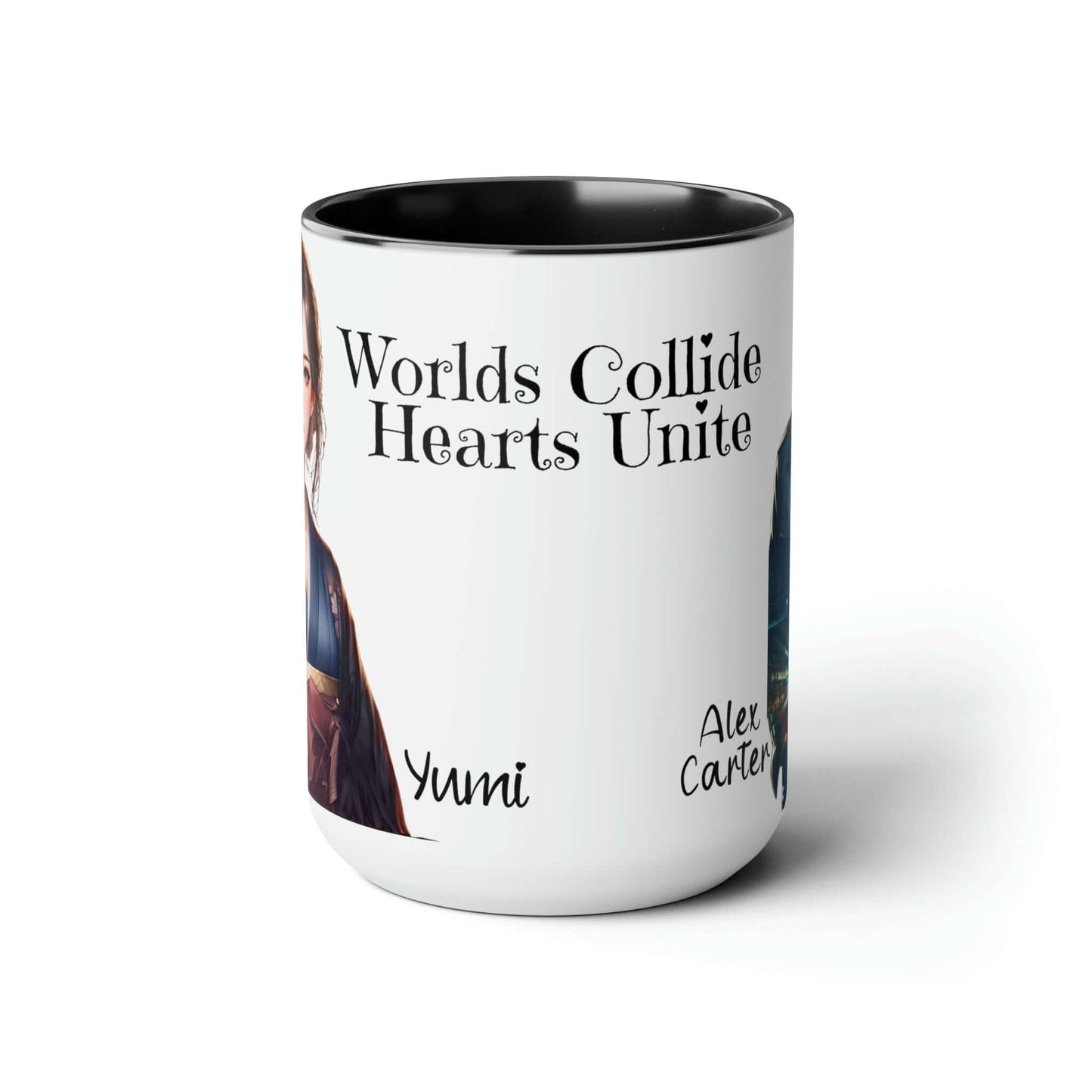 World's Collide Heart Unite Coffee Mug | Two-Tone 15oz Mug, Brand63