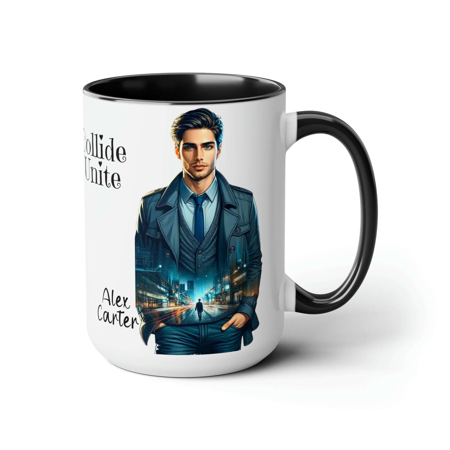 World's Collide Heart Unite Coffee Mug | Two-Tone 15oz Mug, Brand63