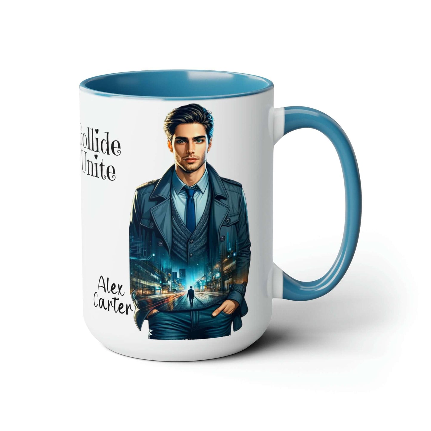 World's Collide Heart Unite Coffee Mug | Two-Tone 15oz Mug, Brand63