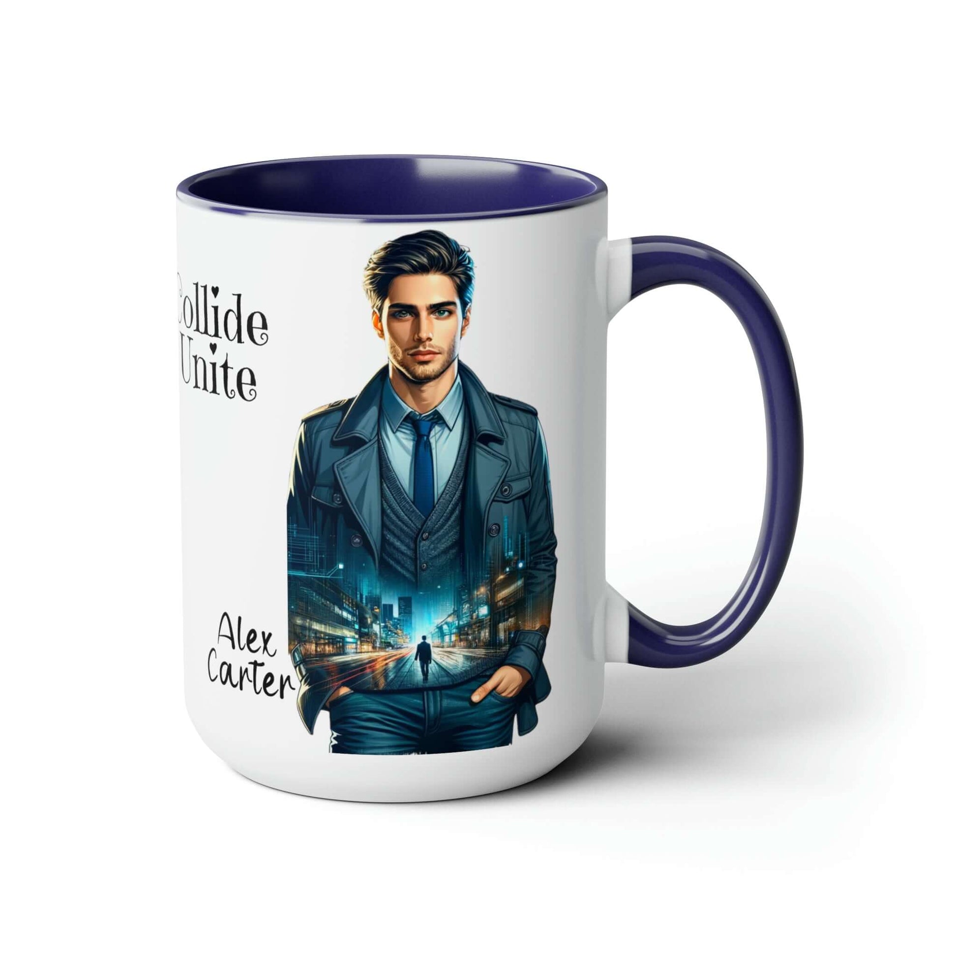 World's Collide Heart Unite Coffee Mug | Two-Tone 15oz Mug, Brand63