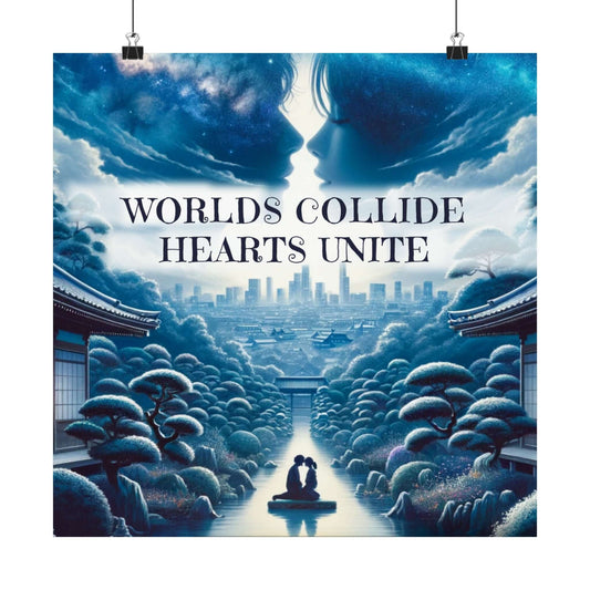 Worlds Collide Hearts Unite Posters | Matte Poster, Brand63