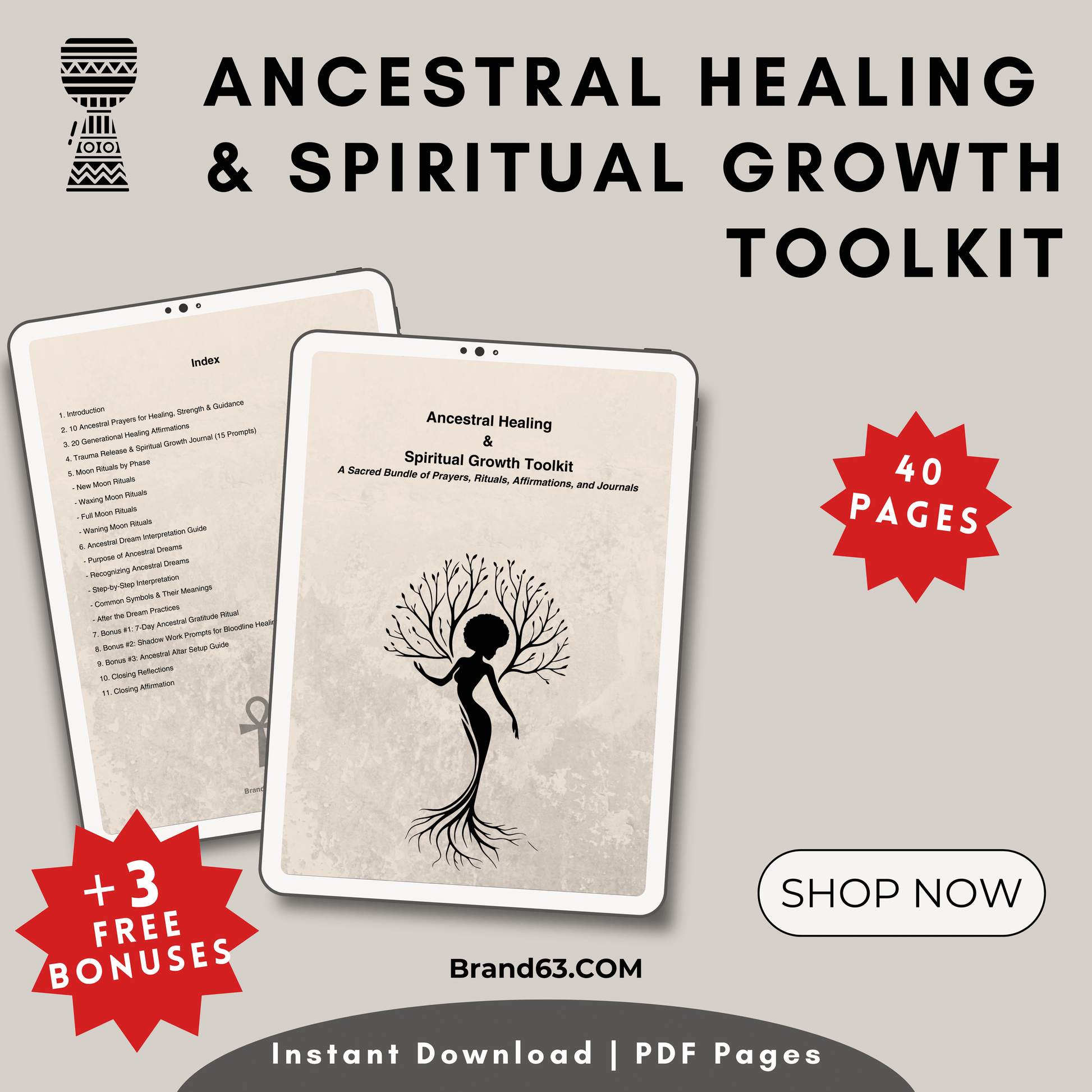 Ancestral Healing & Spiritual Growth Toolkit (Digital Download PDF), Brand63