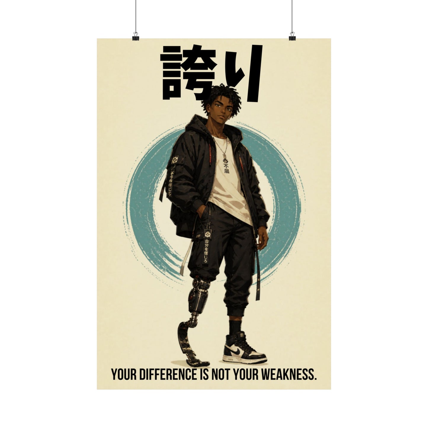 anime disabled black man poster