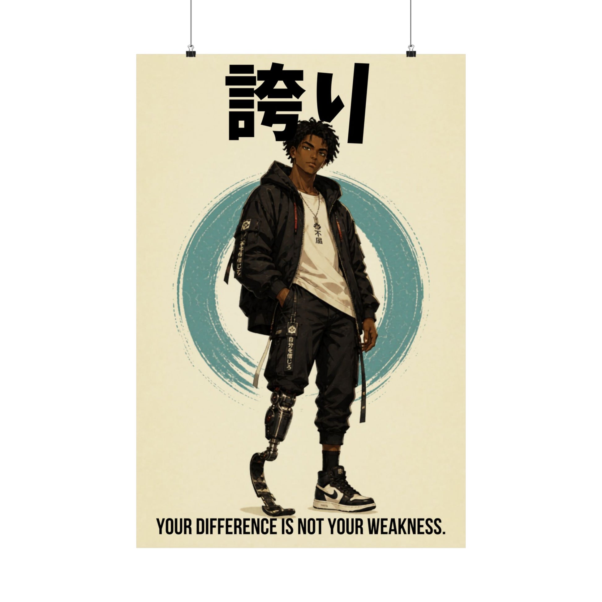 anime disabled black man poster
