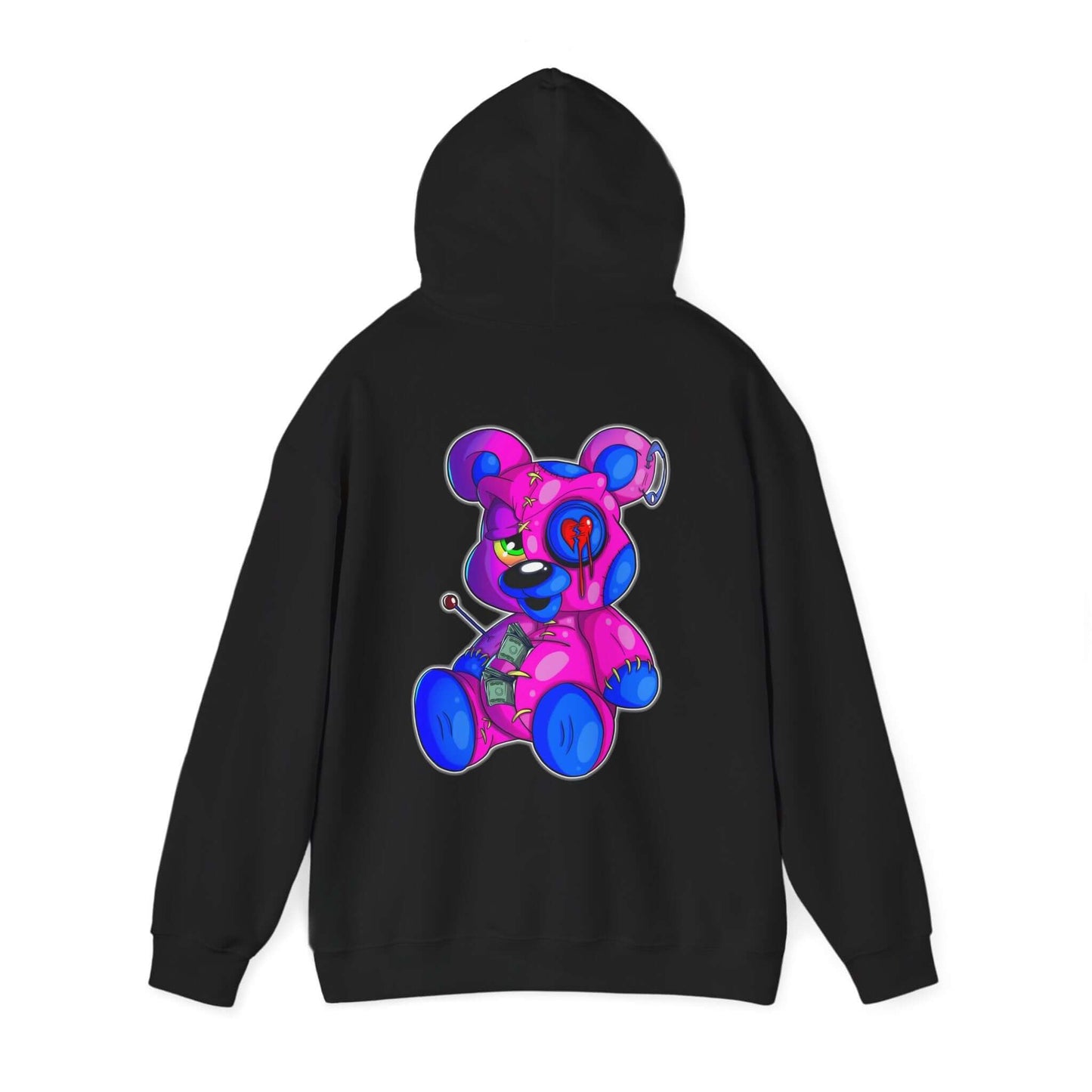 Broken Heart, Money Bag Bear Hoodie (Front & Back Design), Brand63