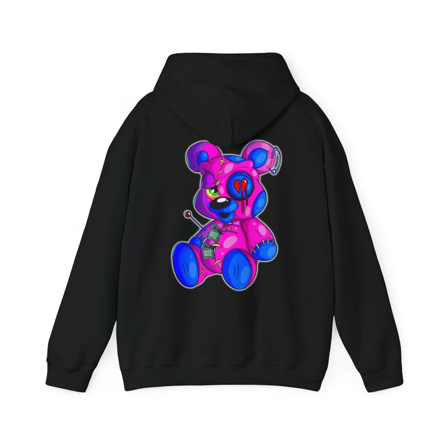 Broken Heart, Money Bag Bear Hoodie (Front & Back Design), Brand63