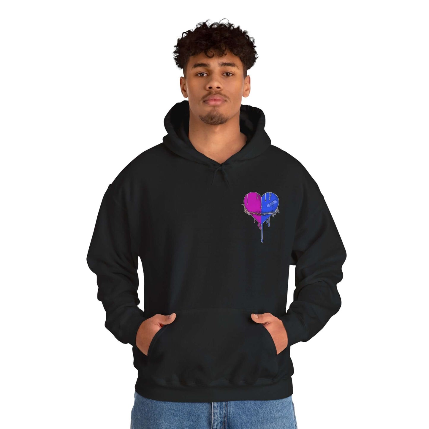 Broken Heart, Money Bag Bear Hoodie (Front & Back Design), Brand63