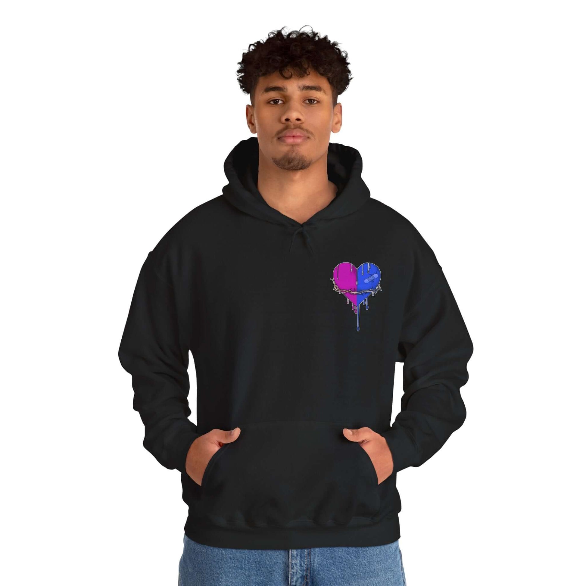 Broken Heart, Money Bag Bear Hoodie (Front & Back Design), Brand63
