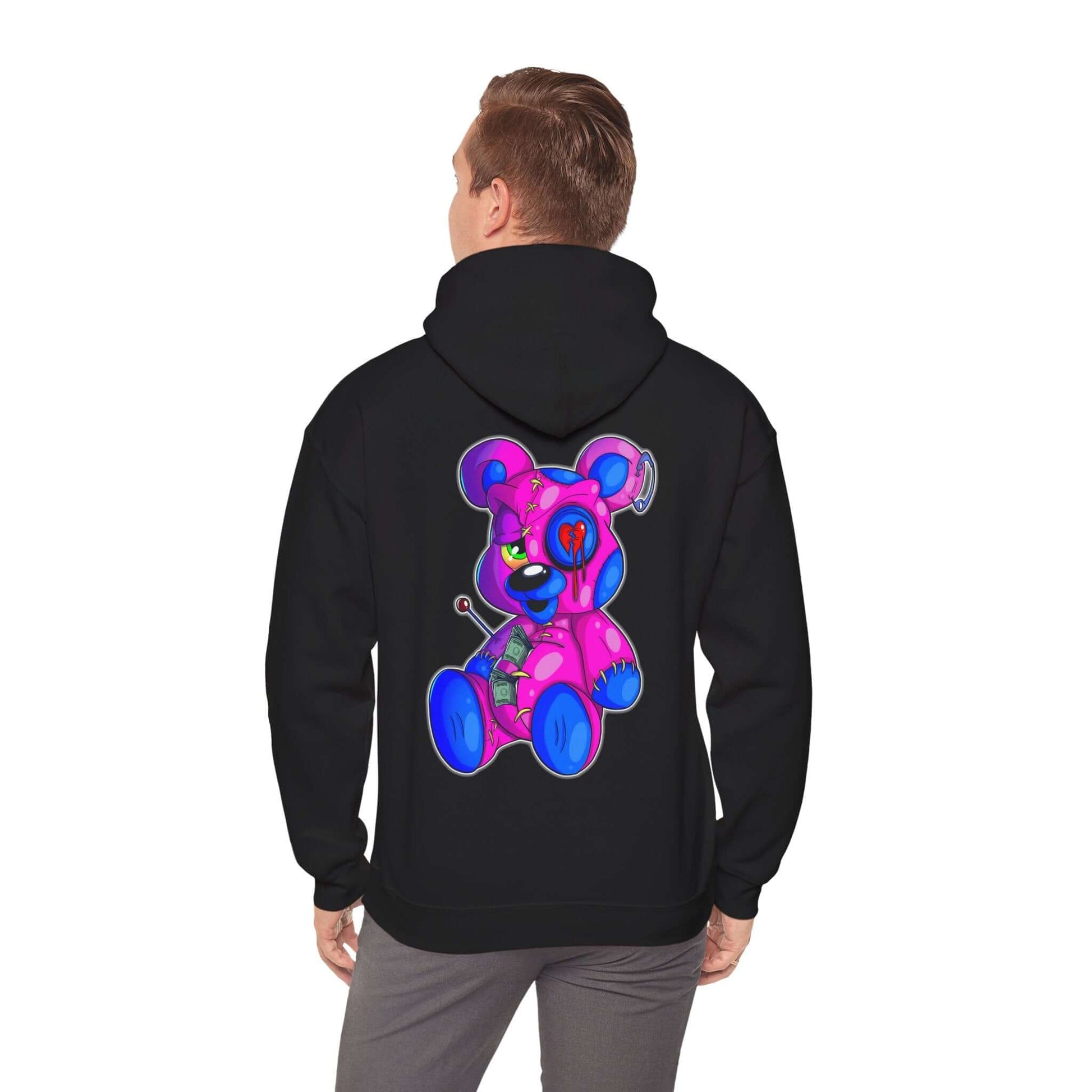 Broken Heart, Money Bag Bear Hoodie (Front & Back Design), Brand63