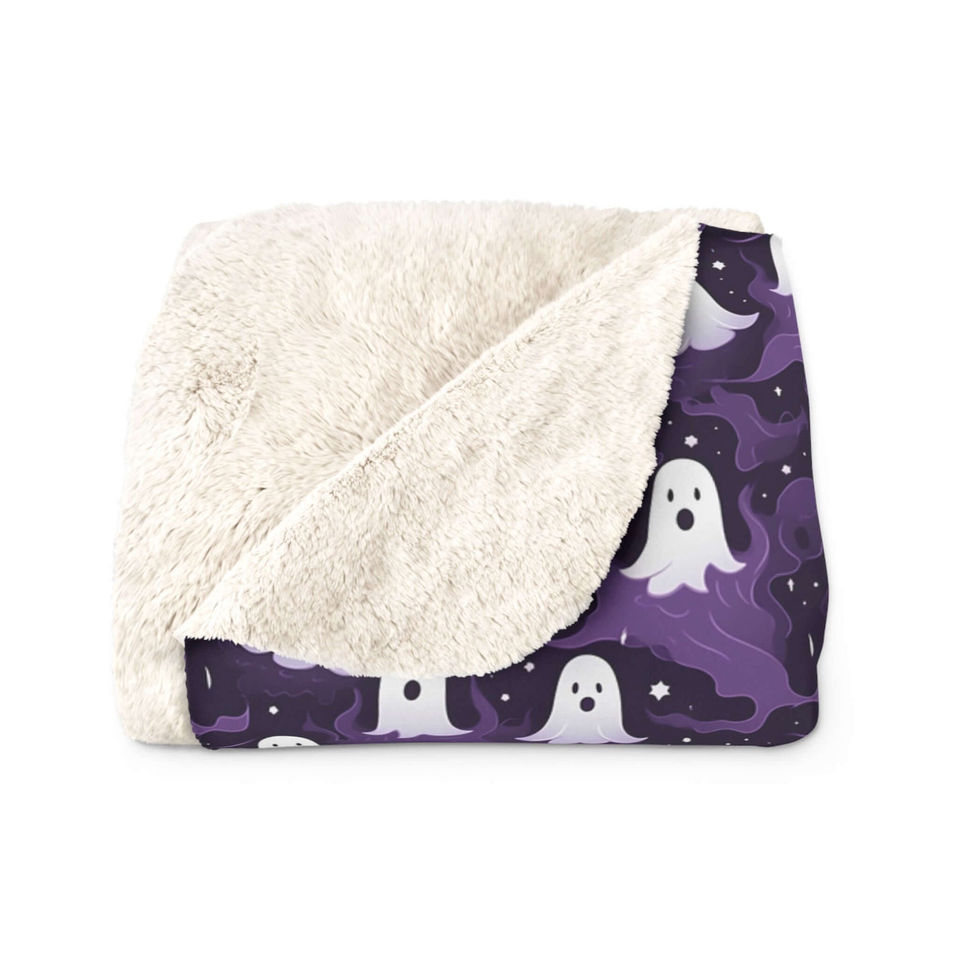 Ghostly Sherpa Halloween Fleece Blanket, Brand63