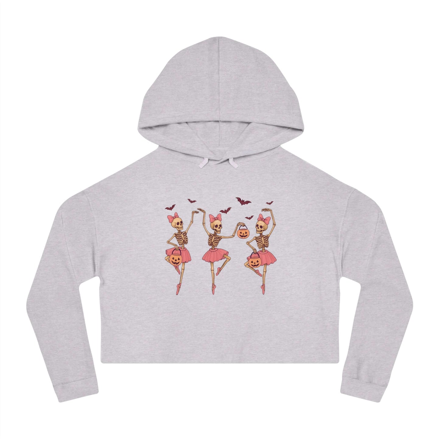 Halloween Skeleton Ballerina Cropped Hoodie, Brand63