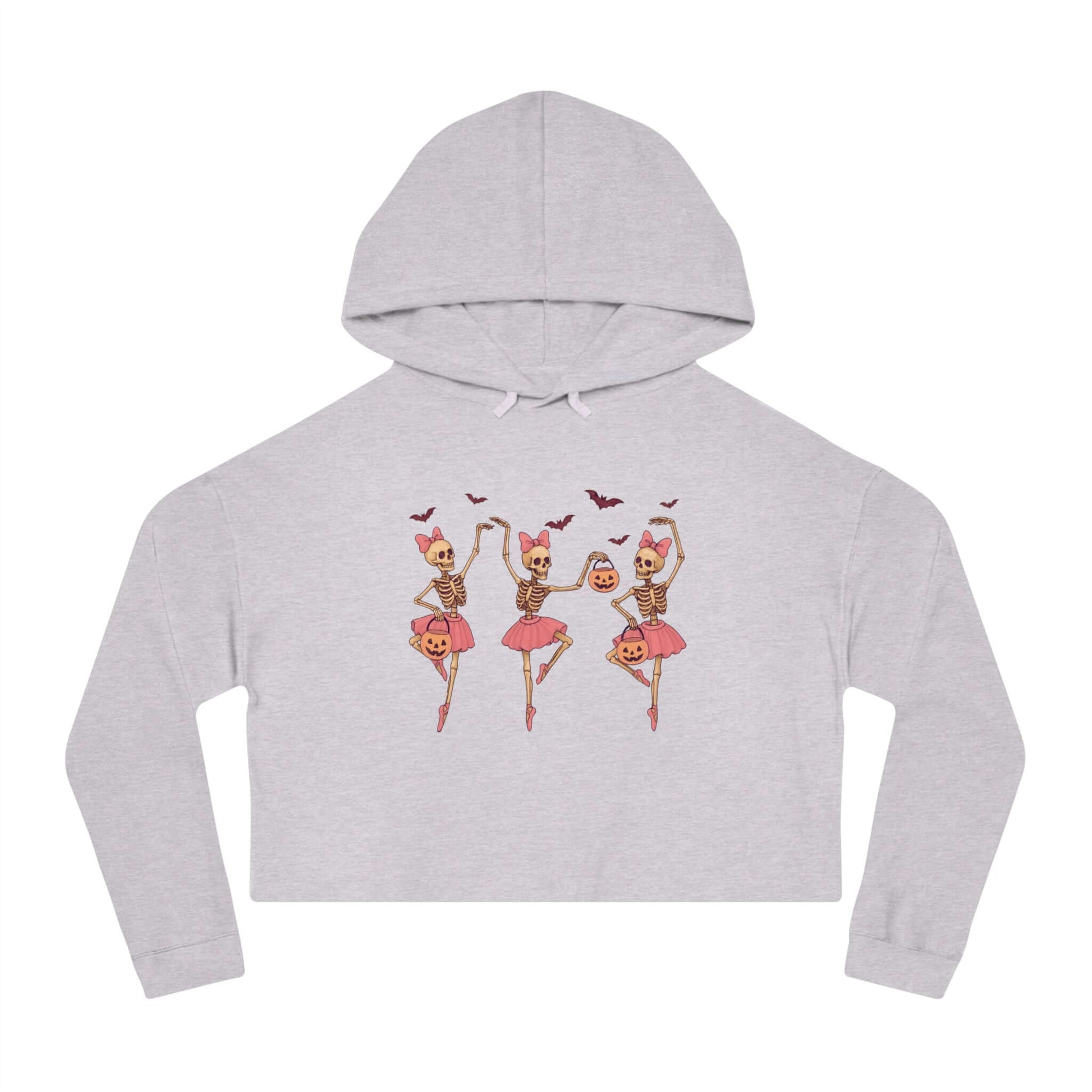 Halloween Skeleton Ballerina Cropped Hoodie, Brand63