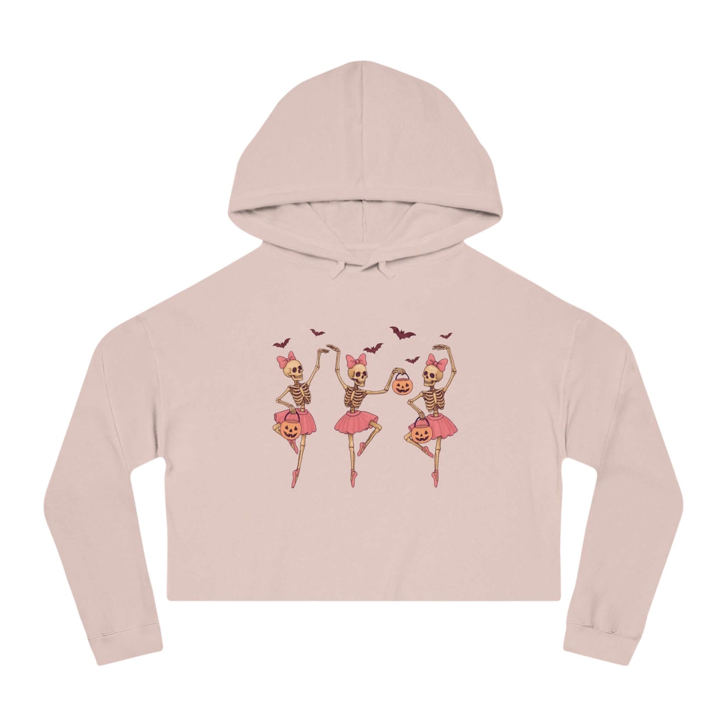 Halloween Skeleton Ballerina Cropped Hoodie, Brand63