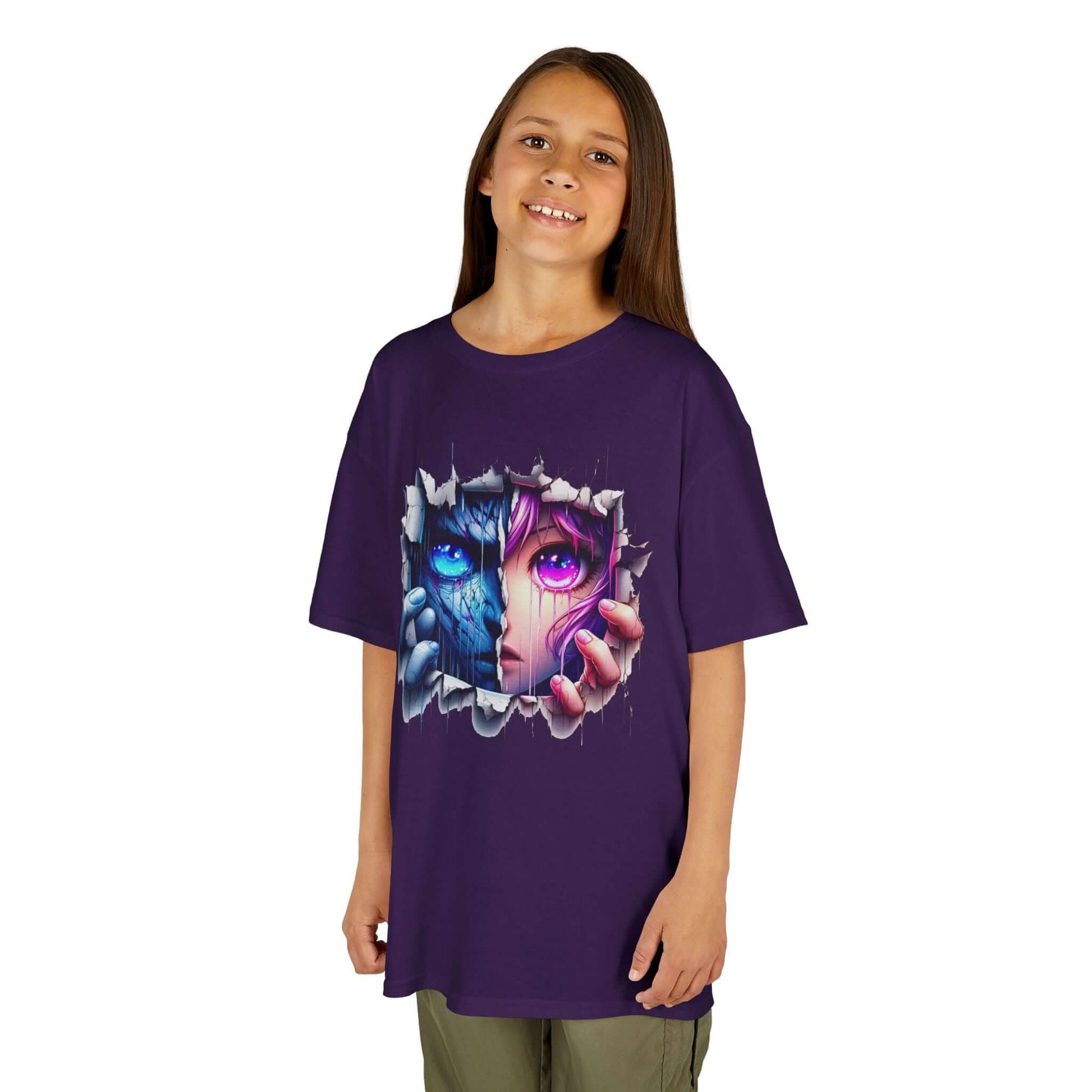 Kids Two-Tone Anime Cotton Tee | Back To School, Brand63
