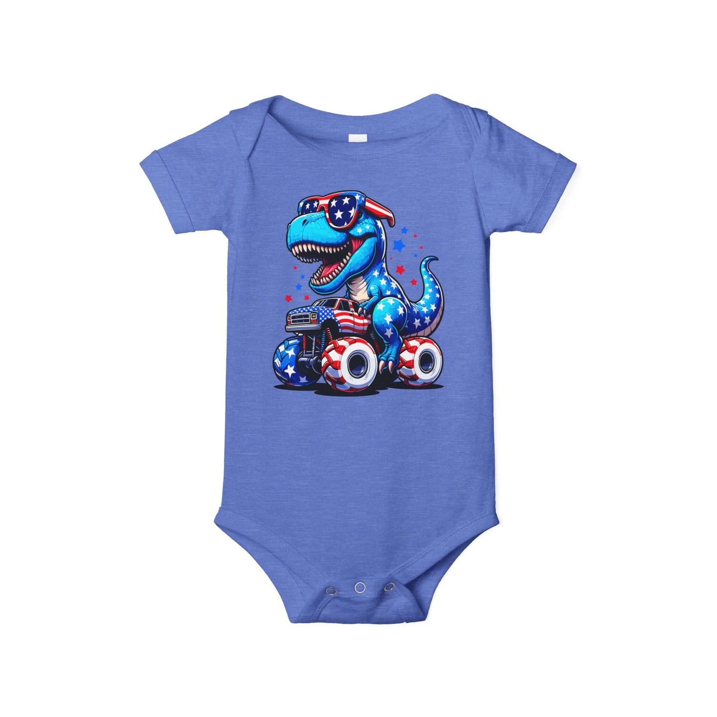 Patriotic Dino Baby Bodysuit Onesie, Brand63