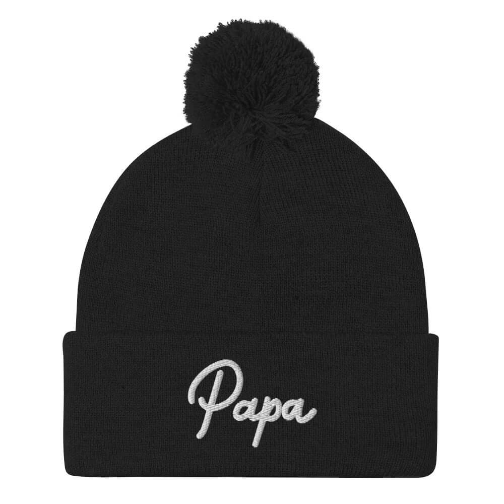 PAPA Men's Pom-Pom Embroidered Beanie