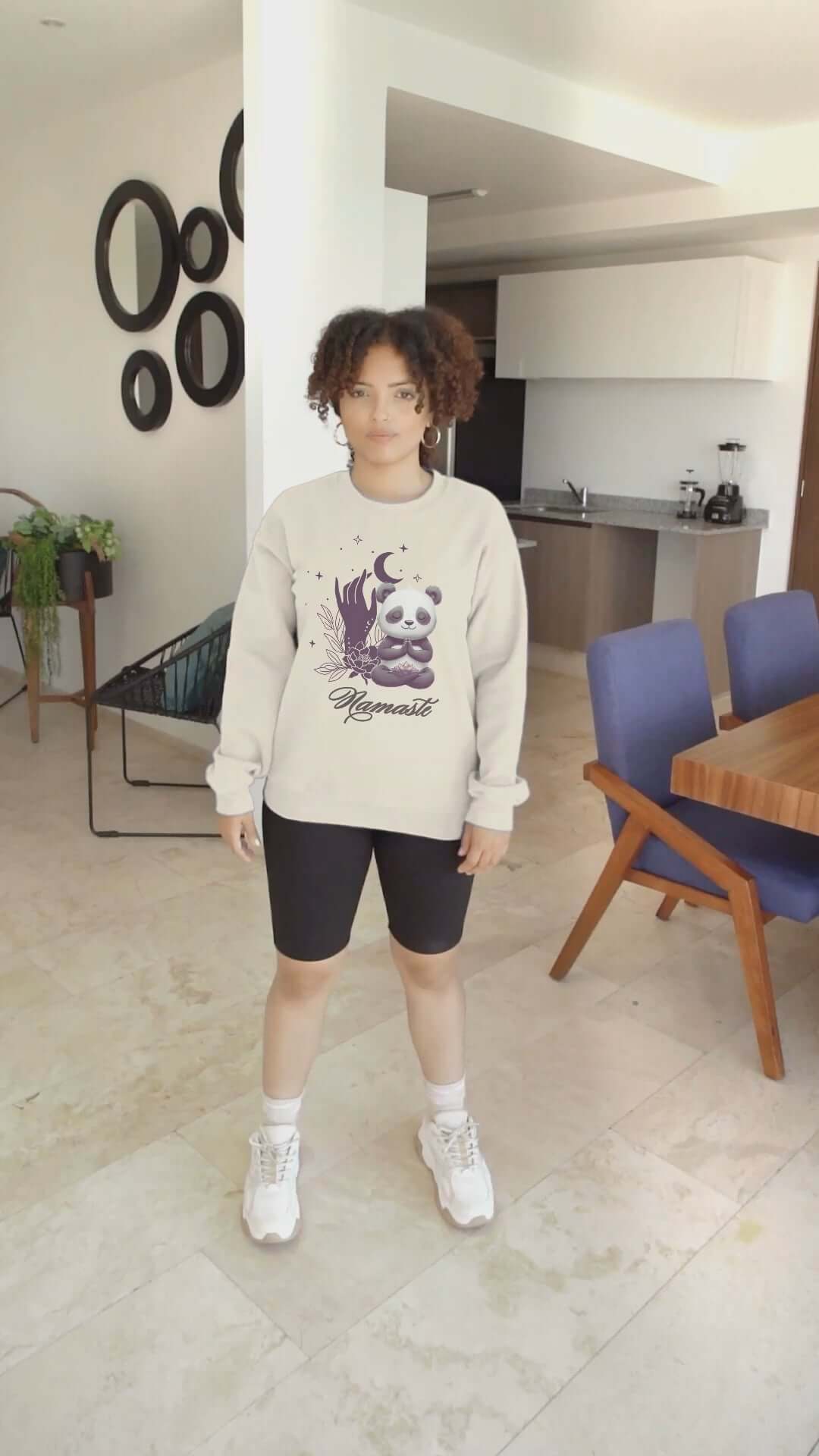 Namaste Panda Lotus Flower Fleece Sweatshirt – Comfort Meets Mindful Style, Brand63