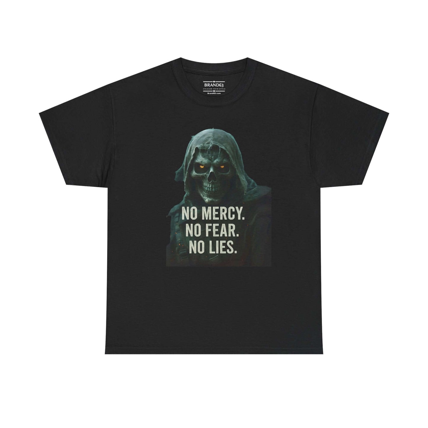 Skeleton Graphic Black Tee, No Mercy, Brand63