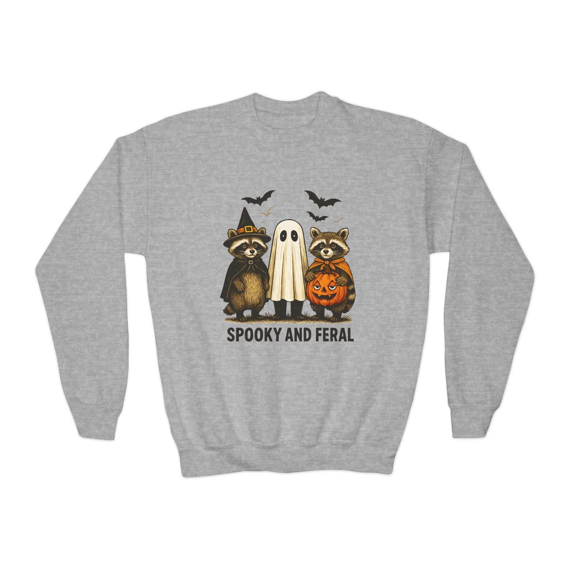 Spooky & Feral Youth Halloween Sweatshirt, Brand63