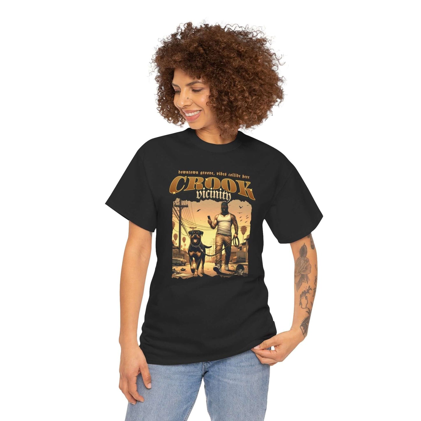 Alley Backstreets Urban Dog Graphic T-shirt, Brand63