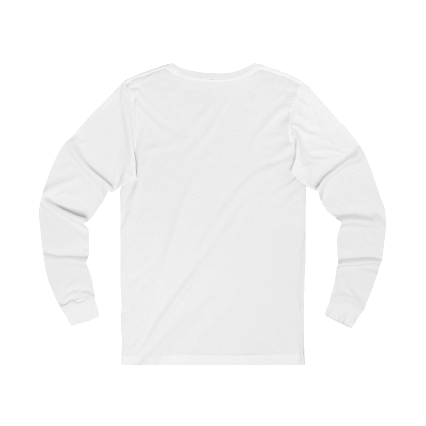 White long sleeve tee back view, Faith-Based cotton shirt