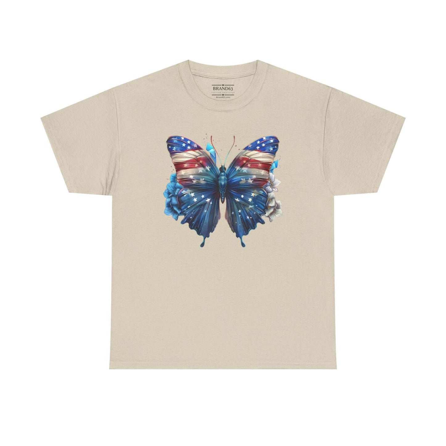 Women's American Flag and Butterfly 4th Of July Tee, Brand63