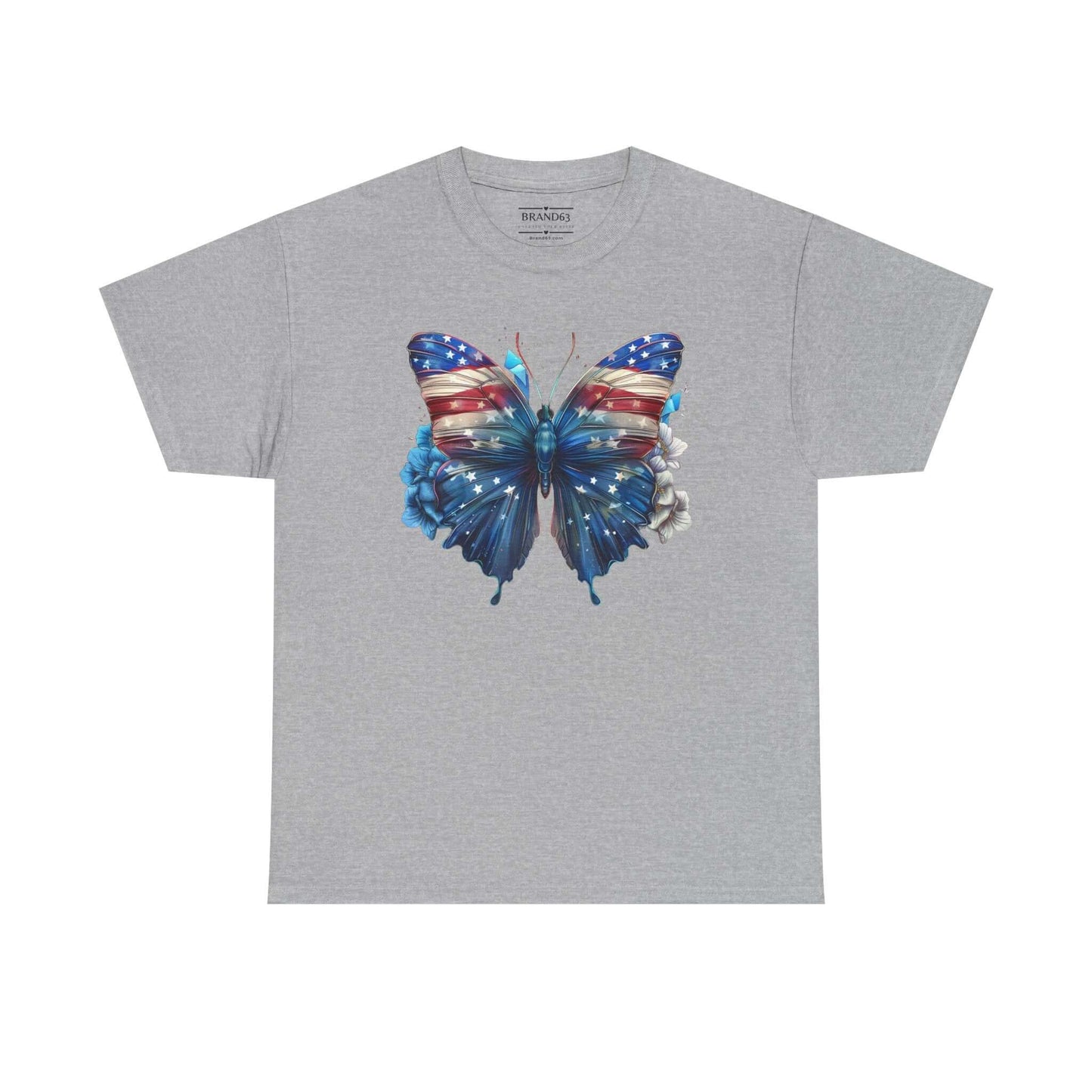 Women's American Flag and Butterfly 4th Of July Tee, Brand63