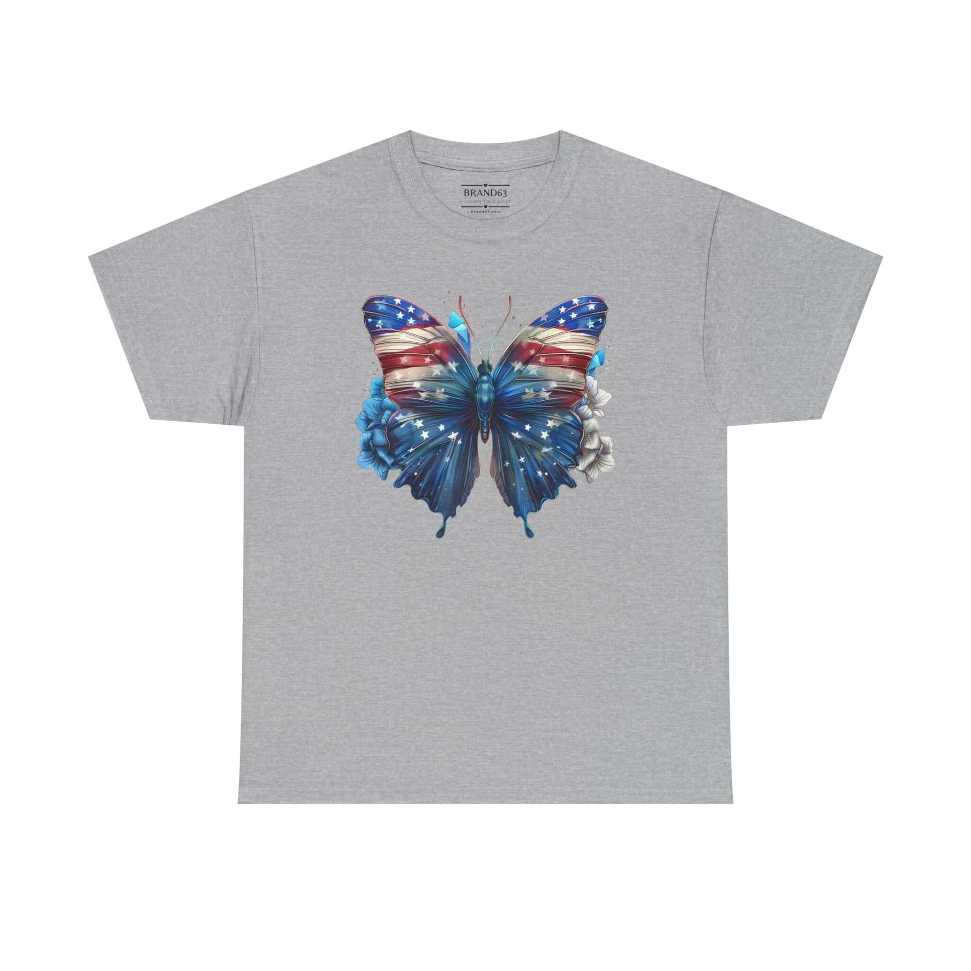 Women's American Flag and Butterfly 4th Of July Tee, Brand63