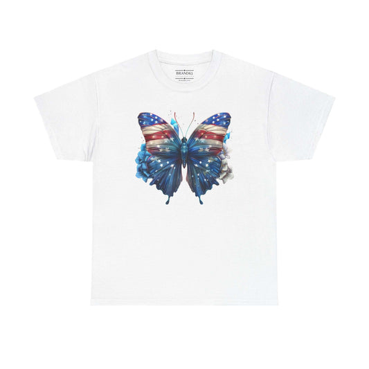 Women's American Flag and Butterfly 4th Of July Tee, Brand63