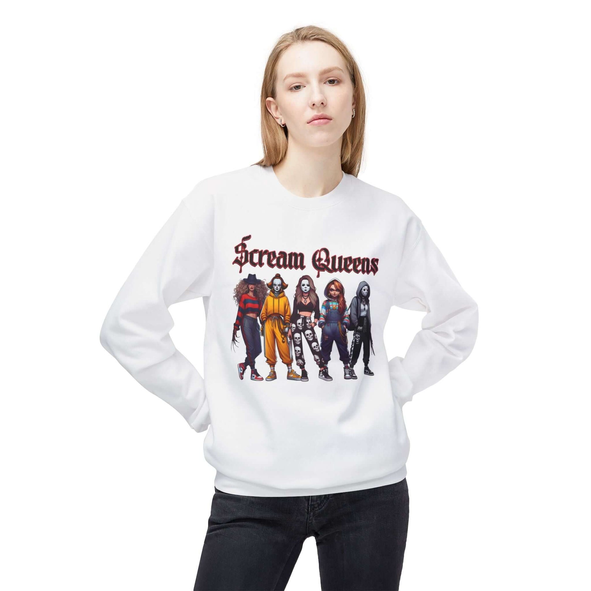 Women's Halloween Horror Movie Scream Queens Sweatshirt, Brand63
