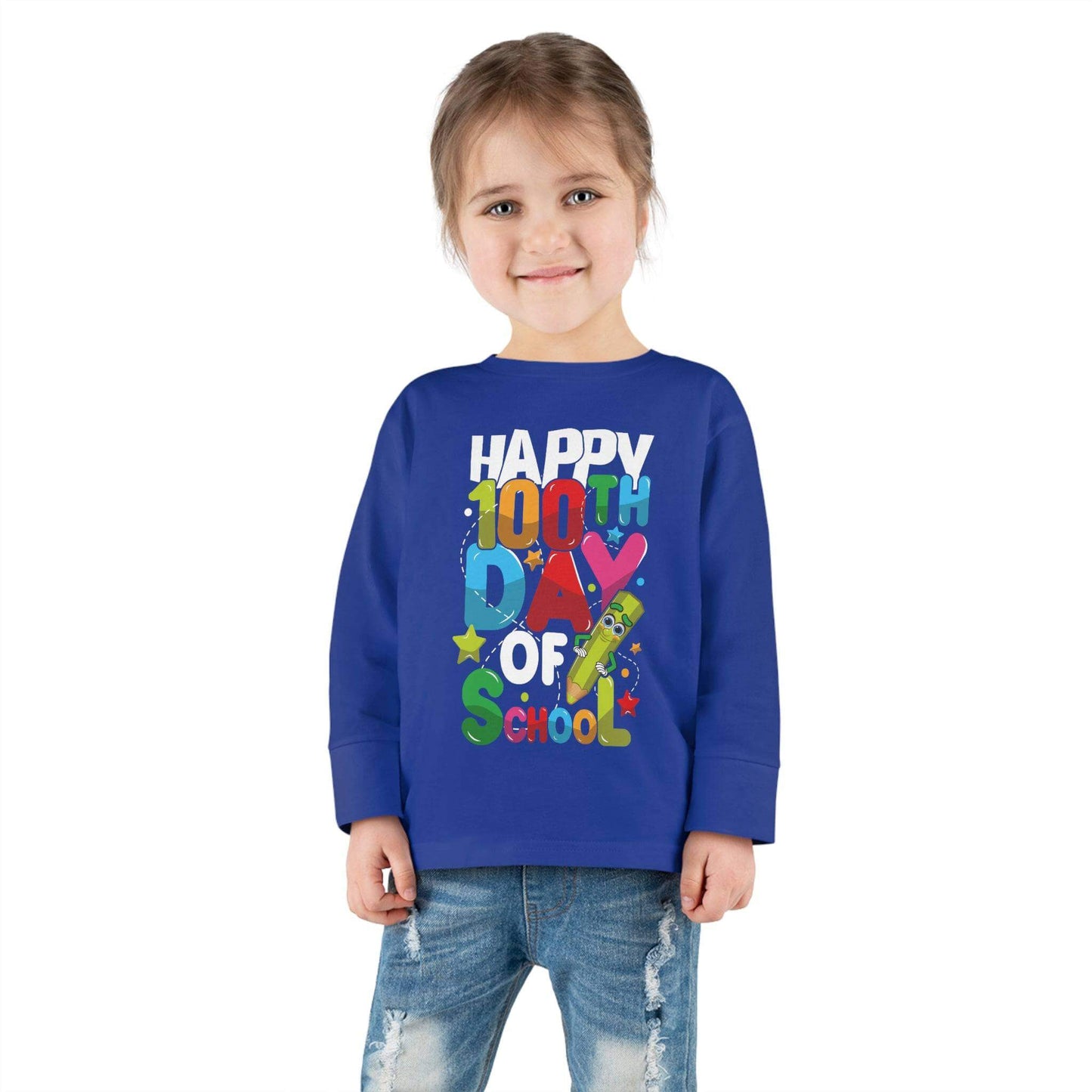 100th Day Of School, Toddler Long Sleeve Tee | Best Deals & Free Shipping | Best Deals & Free Shipping | Best Deals & Free Shipping, Brand63