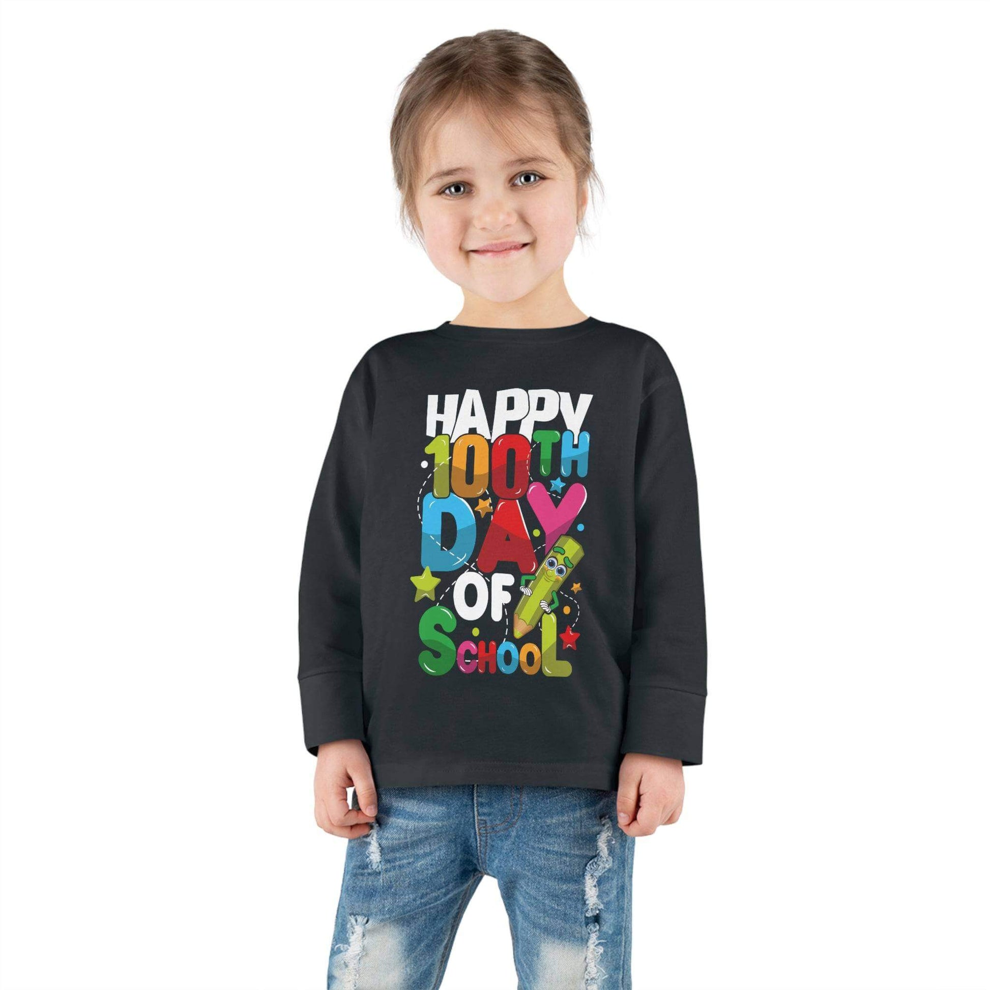 100th Day Of School, Toddler Long Sleeve Tee | Best Deals & Free Shipping | Best Deals & Free Shipping | Best Deals & Free Shipping, Brand63