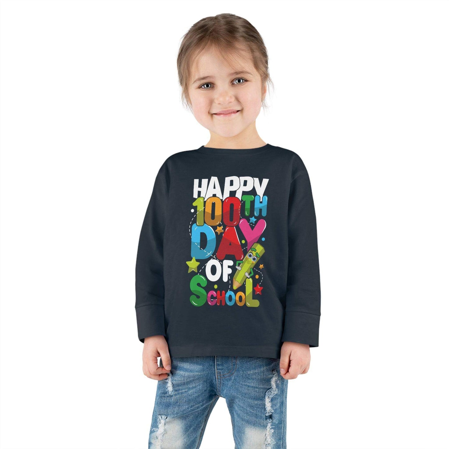 100th Day Of School, Toddler Long Sleeve Tee | Best Deals & Free Shipping | Best Deals & Free Shipping | Best Deals & Free Shipping, Brand63