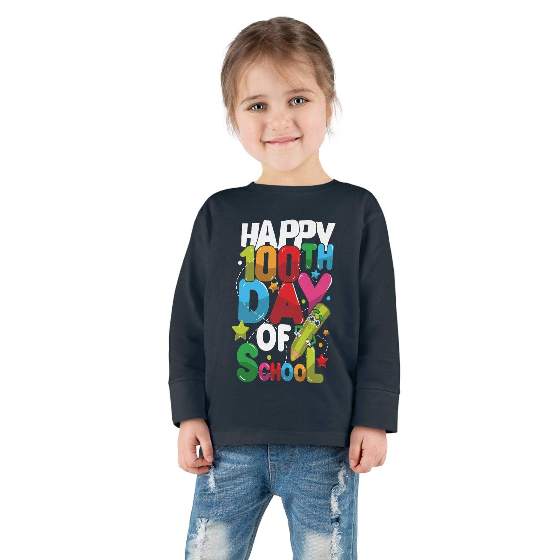 100th Day Of School, Toddler Long Sleeve Tee | Best Deals & Free Shipping | Best Deals & Free Shipping | Best Deals & Free Shipping, Brand63