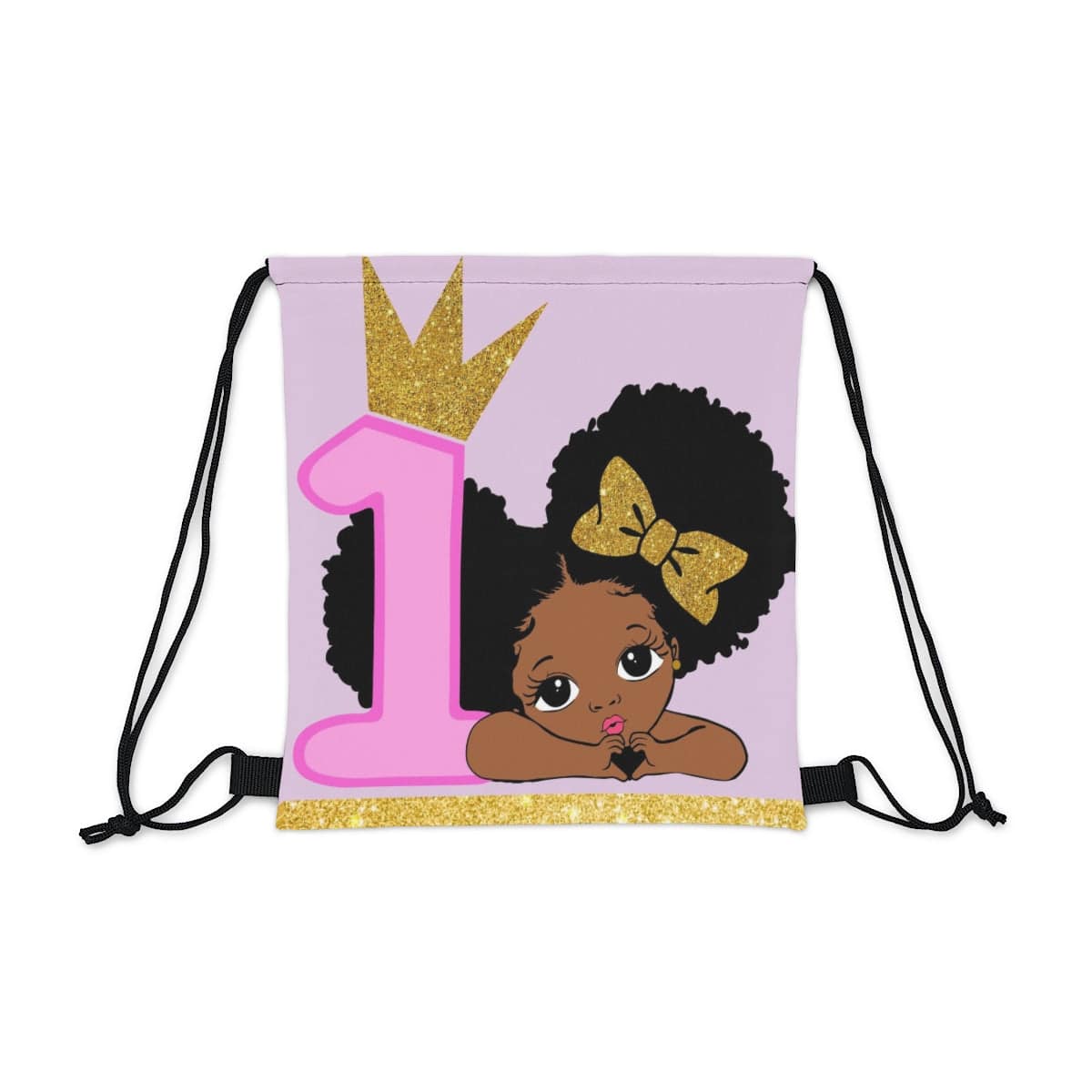 1st Birthday African-American Girl Drawstring Bag | Kid's Backpack | Best Deals & Free Shipping | Best Deals & Free Shipping | Best Deals & Free Shipping, Brand63